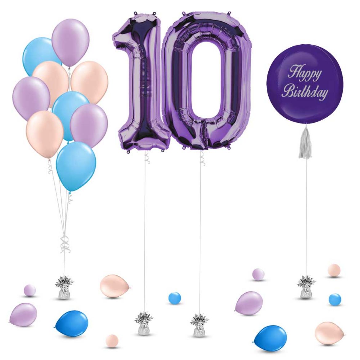 Picture of Blue and Purple Confetti Bubble Decorations