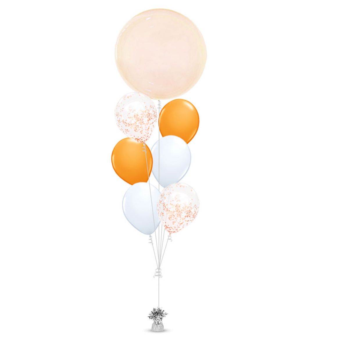Picture of Orange Bubble Balloon Bunch	