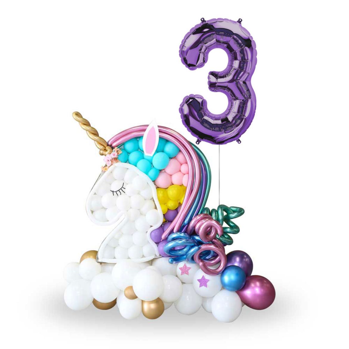 Picture of Unicorn Balloon Mosaic with Number	
