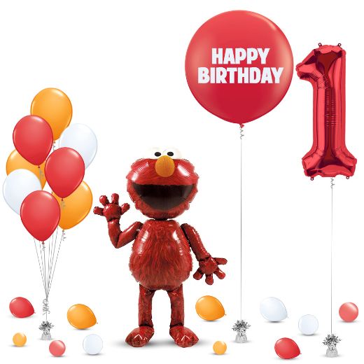 Picture of Elmo Balloon With Gift	