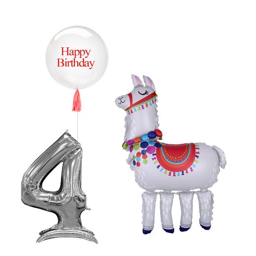 Picture of Lama Balloons with Gift	