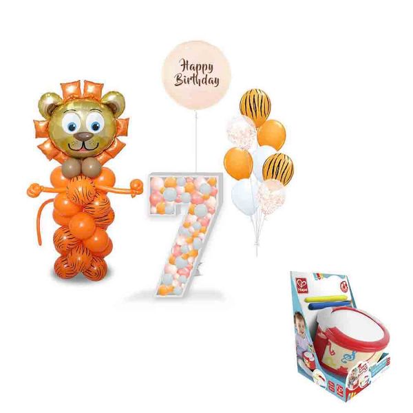 Picture of Lion Balloon Stand with Gift	