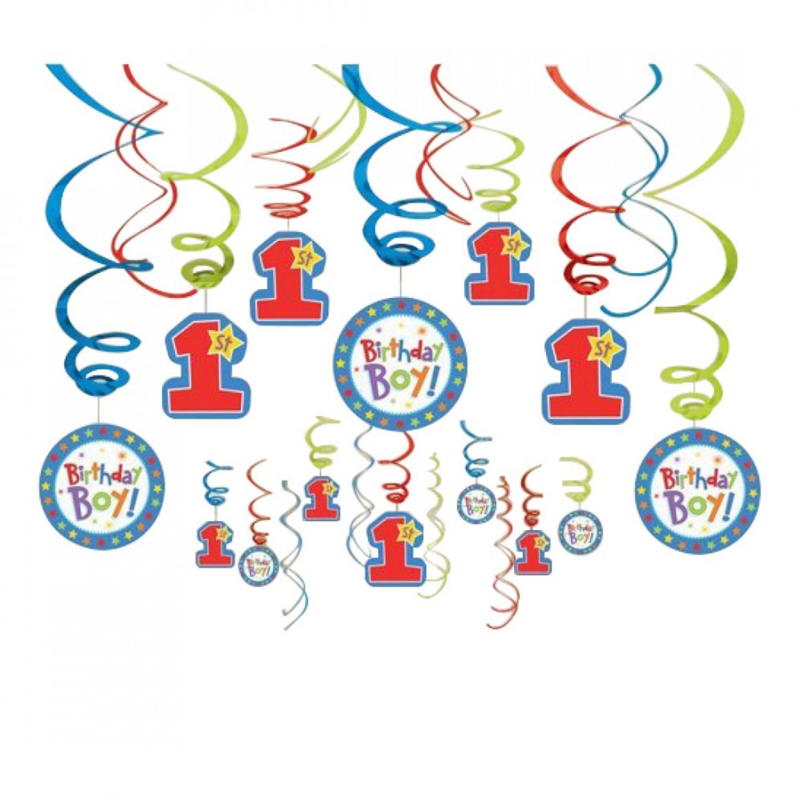 Picture of One-Derful Boy 1st Birthday Swirl	