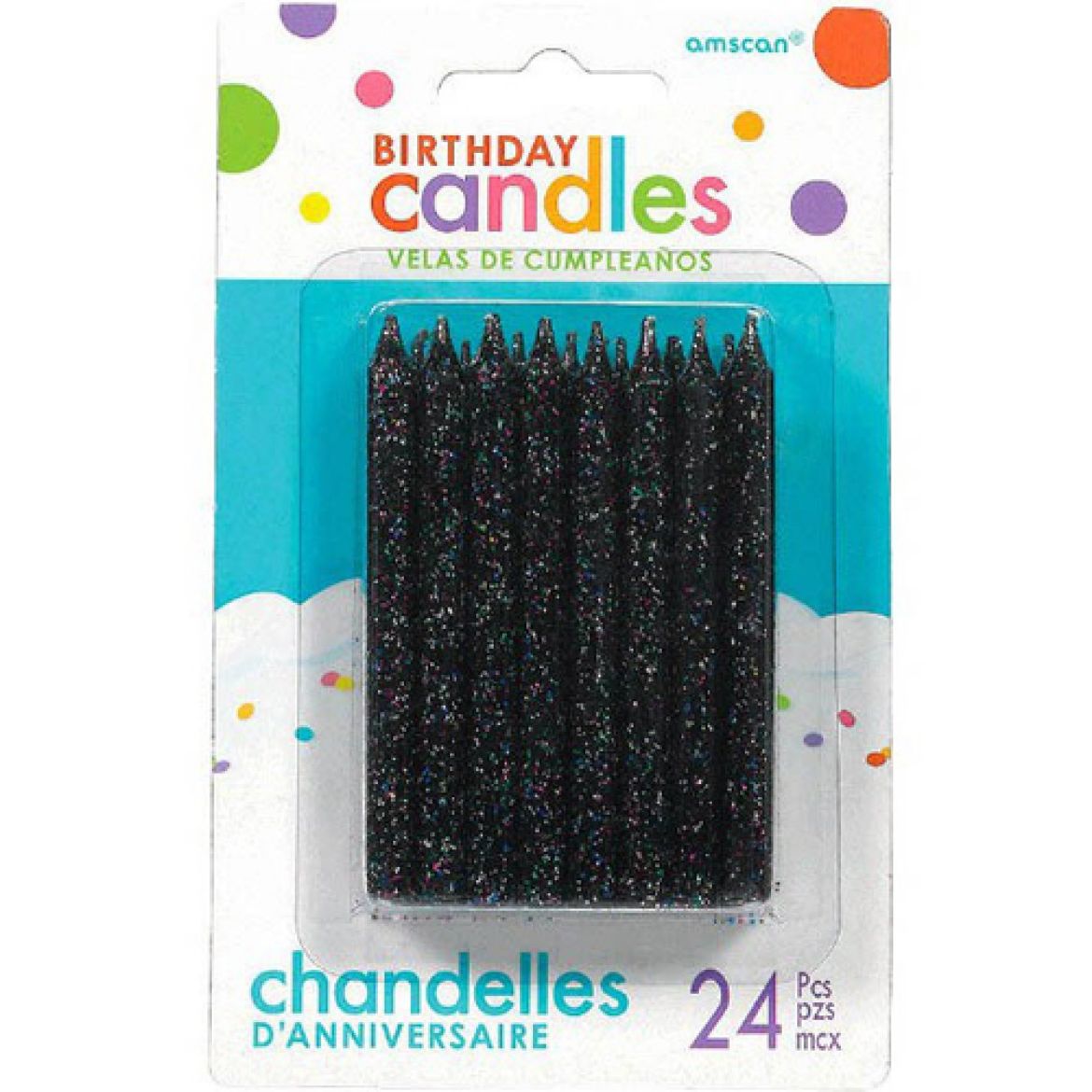 Picture of Black Spiral Glitter Candles	