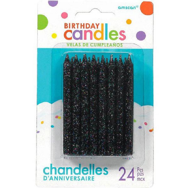 Picture of Black Spiral Glitter Candles	