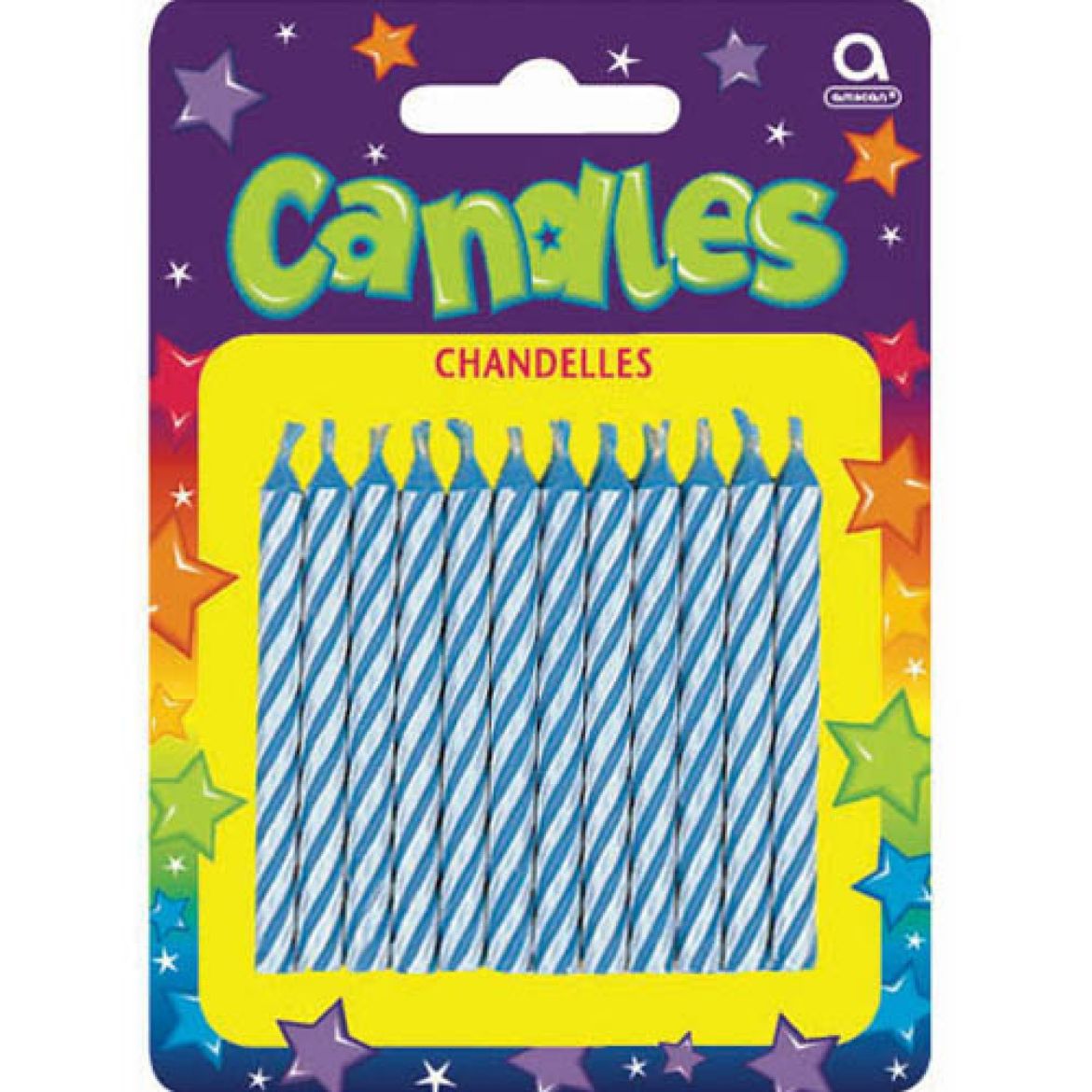 Picture of Blue Candy Stripe Candles