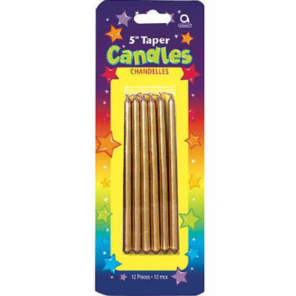 Picture of Gold Mini Taper Candles	