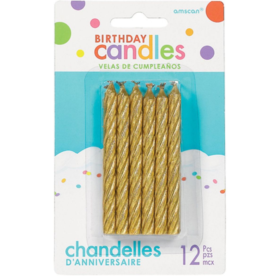 Picture of Gold Spiral Glitter Candles	