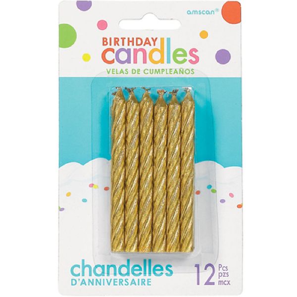 Picture of Gold Spiral Glitter Candles	