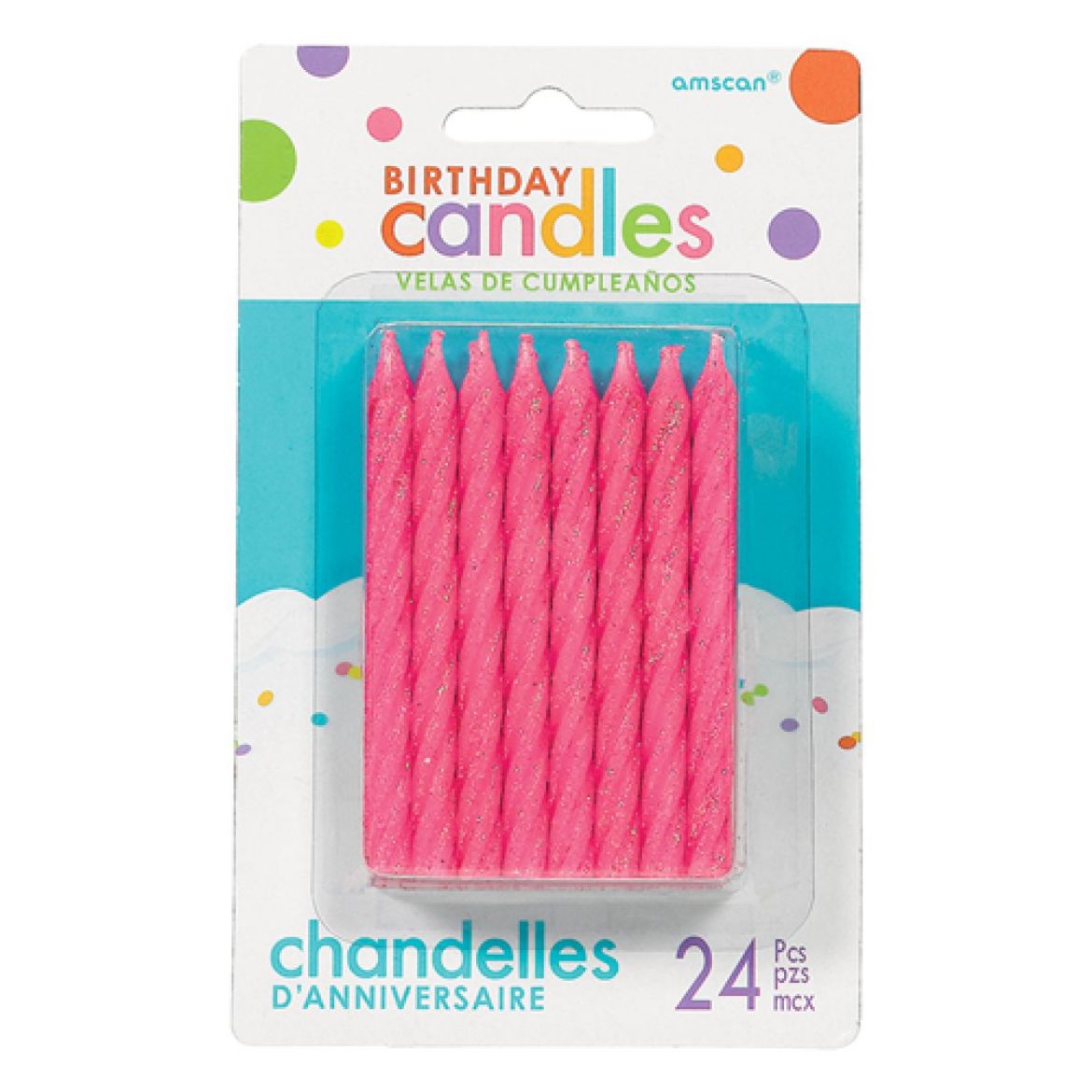 Picture of Pink Spiral Glitter Candles