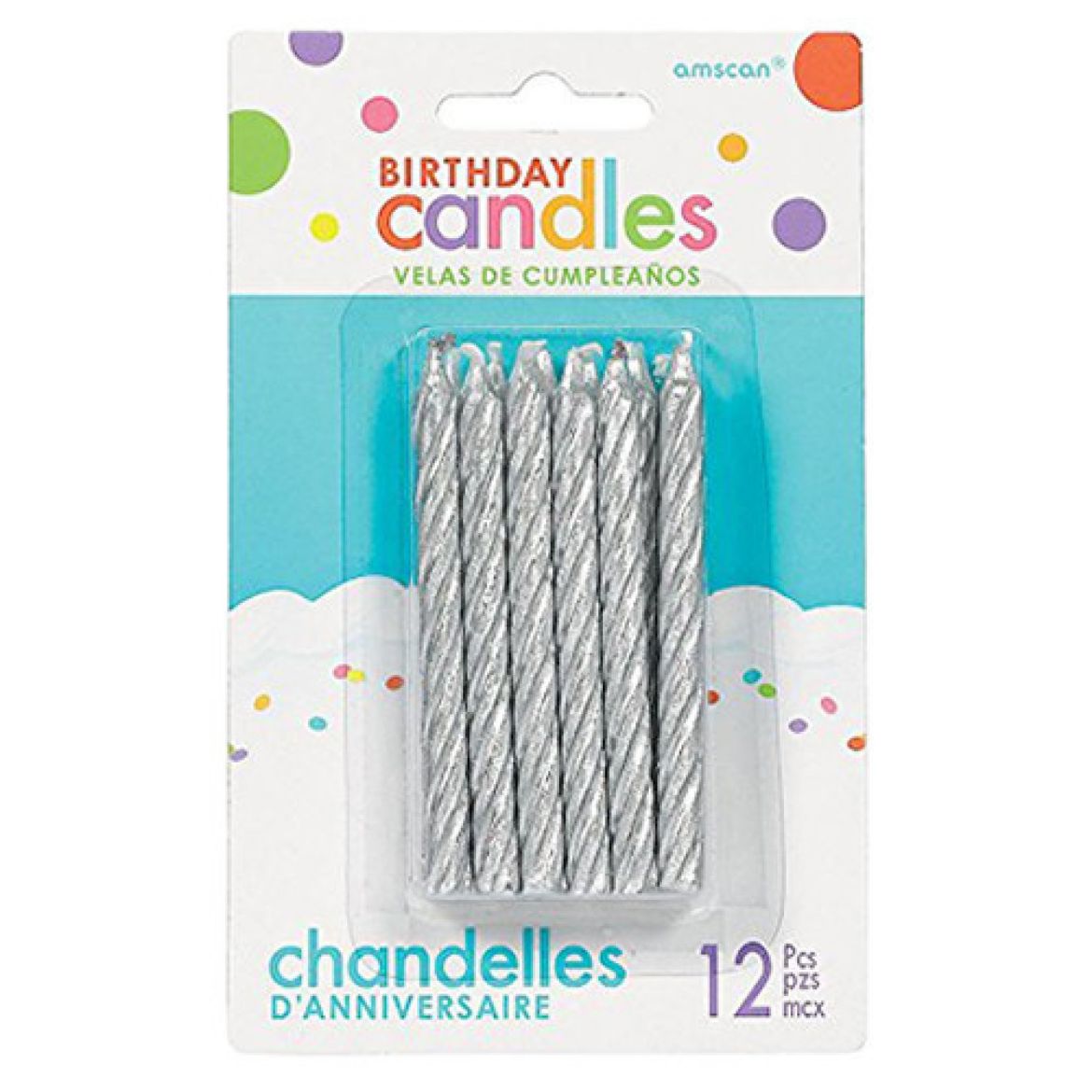 Picture of Silver Spiral Glitter Candles	