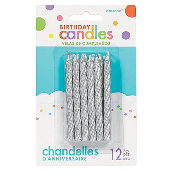 Picture of Silver Spiral Glitter Candles	