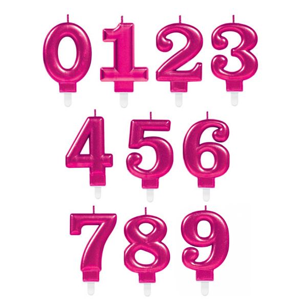 Picture of Metallic Pink Number Candle	