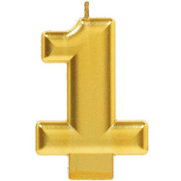 Picture of Numeral #1 Gold Candle
