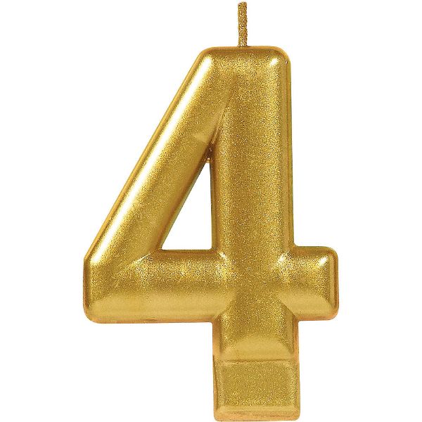 Picture of Numeral #4 Gold Candle