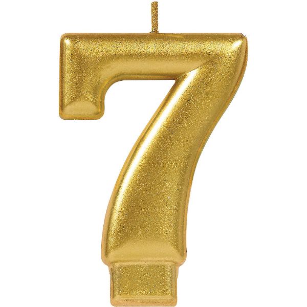 Picture of Numeral #7 Gold Candle	