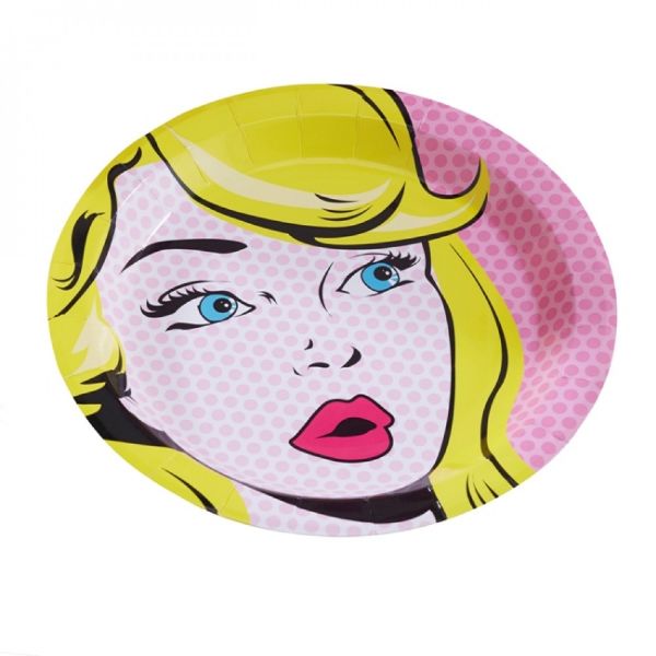Picture of Pop Art Party Girl Paper Plates	