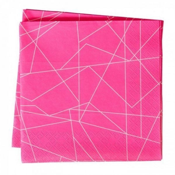 Picture of Neon Pink Geometric Napkins	