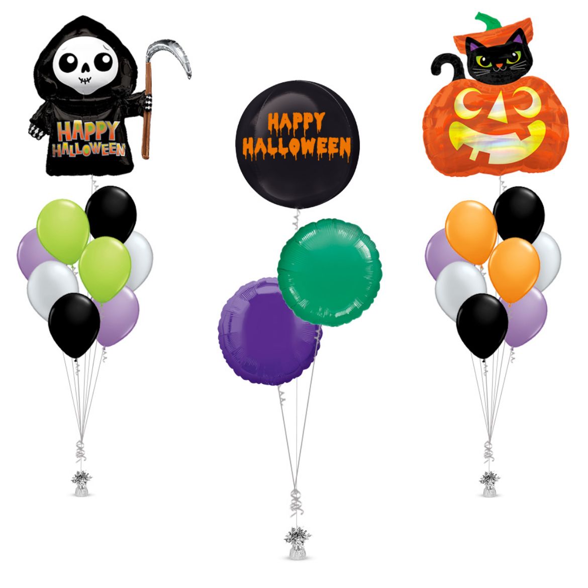Picture of Grim Reaper and Pumpkin Balloon Bouquet	