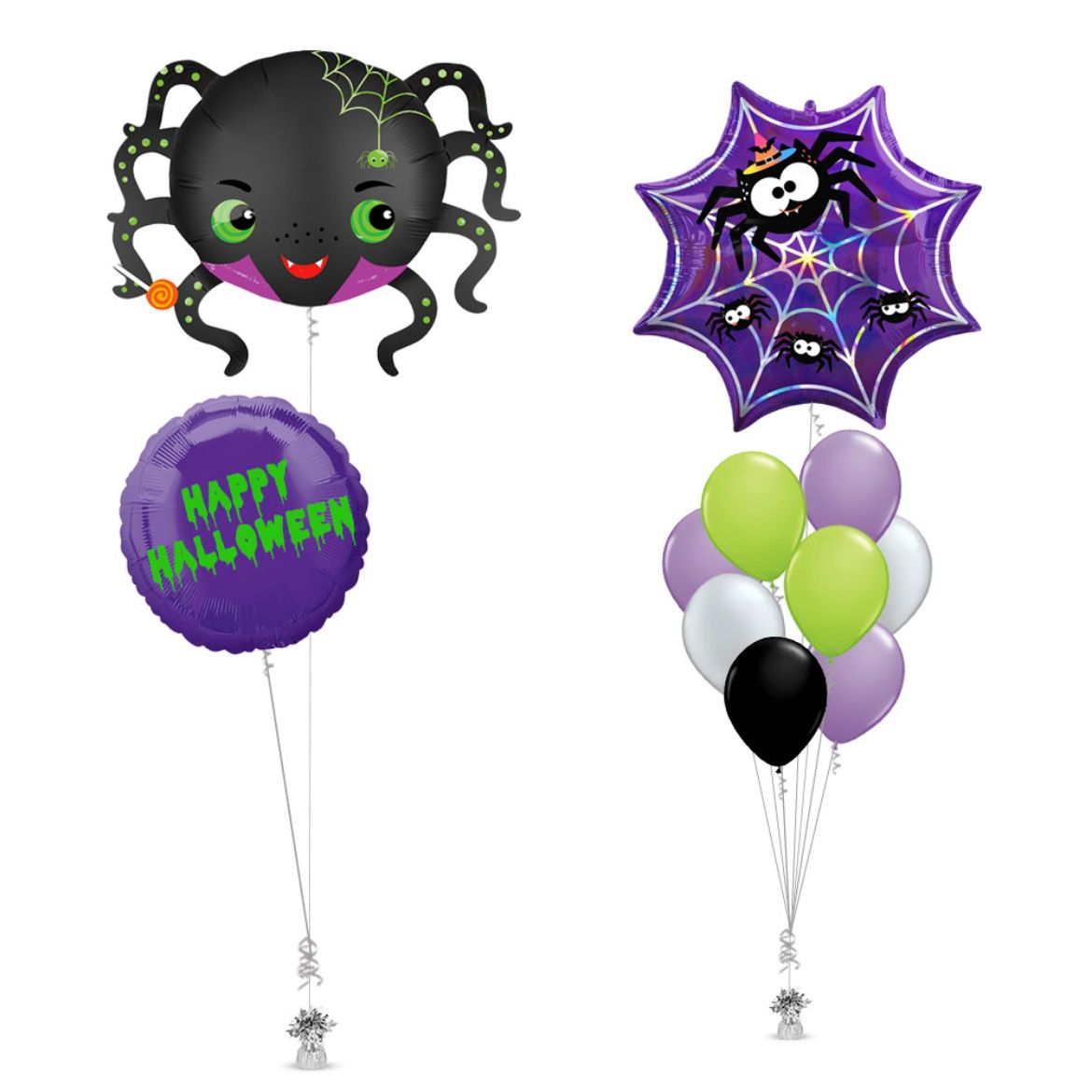 Picture of Web and Spider Balloon Bouquet	