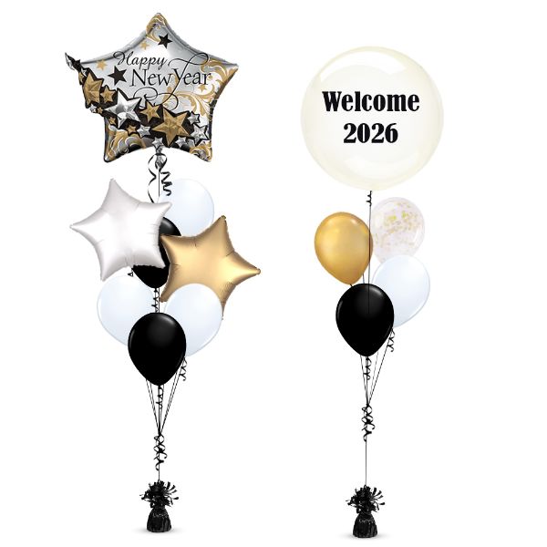 Picture of New Year Cluster Star with Bubble Balloon	
