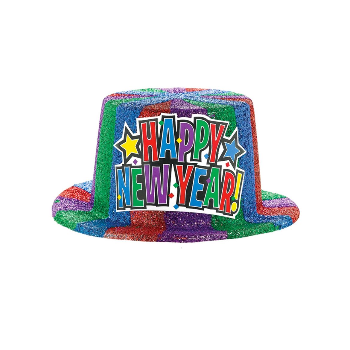 Picture of Glitter Top Hat New Year Jewel Tone Glitter Plastic
